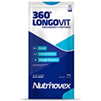 Bebida isotónica y energética Nutrinovex 360º Longovit con BCAAs- Glutamina y Magnesio (Blue tropic- 60g x 12 ud)